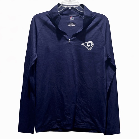 Majestic Other - LA Rams Majestic Navy Quarter Zip Pullover Mens M Medium Long Sleeve NFL